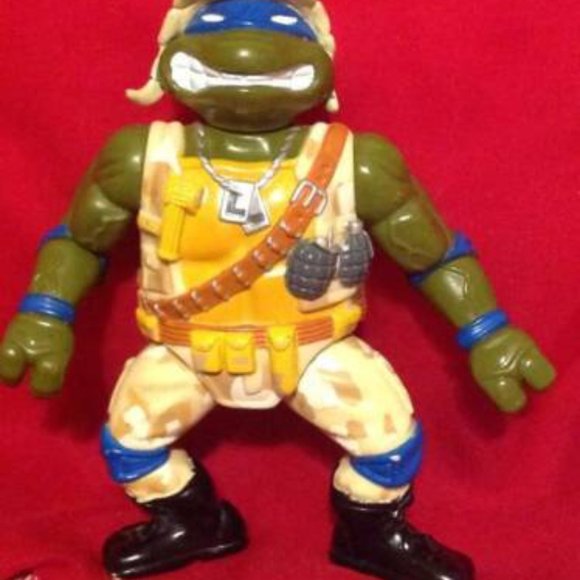 1991 Vintage Playmates Toys TMNT Mutant Military Lieutenant Leo Action Figure - Picture 2 of 3